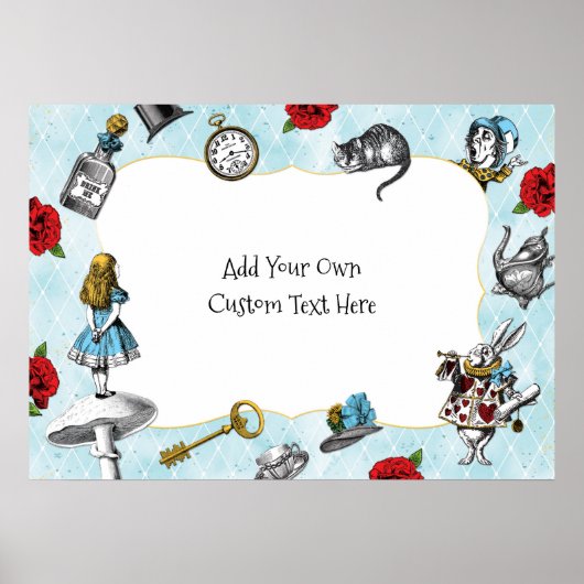 Alice in Wonderland Blue Poster (Voorkant)