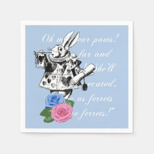  Alice in Wonderland Blue Rabbit Napkins Servet