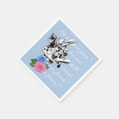 Alice in Wonderland Blue Rabbit Napkins Servet (Hoek)