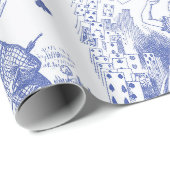 Alice in Wonderland Blue Toile Quotes Cadeaupapier (Rol Hoek)