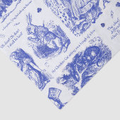 Alice in Wonderland Blue Toile Quotes Tissuepapier (Detail)