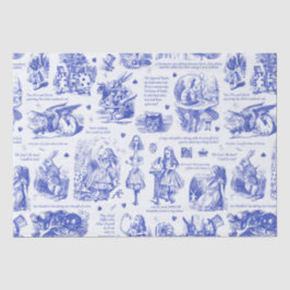 Alice in Wonderland Blue Toile Quotes Tissuepapier