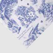 Alice in Wonderland Blue Toile Quotes Tissuepapier (Detail)