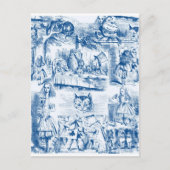 Alice in Wonderland Blue & White Toils Briefkaart (Voorkant)