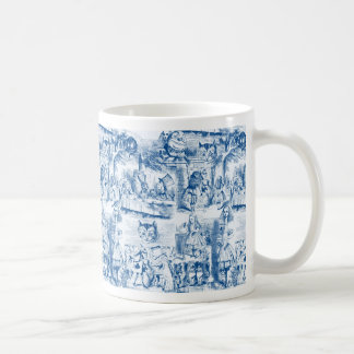 Alice in Wonderland Blue & White Toils Koffiemok
