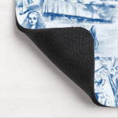 Alice in Wonderland Blue & White Toils Muismat (Hoek)