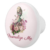 Alice in Wonderland Blush Floral Keramische Knop (Rechts)