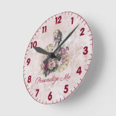 Alice in Wonderland Blush Floral Ronde Klok (Hoek)