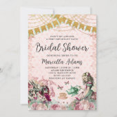 Alice in Wonderland Blush & Mint Vrijgezellenfeest Kaart (Voorkant)