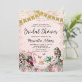 Alice in Wonderland Blush & Mint Vrijgezellenfeest Kaart (Staand voorkant)