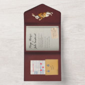 Alice in Wonderland Boek All In One Uitnodiging (Binnen)