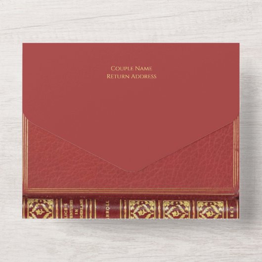 Alice in Wonderland Boek All In One Uitnodiging (Achterkant)