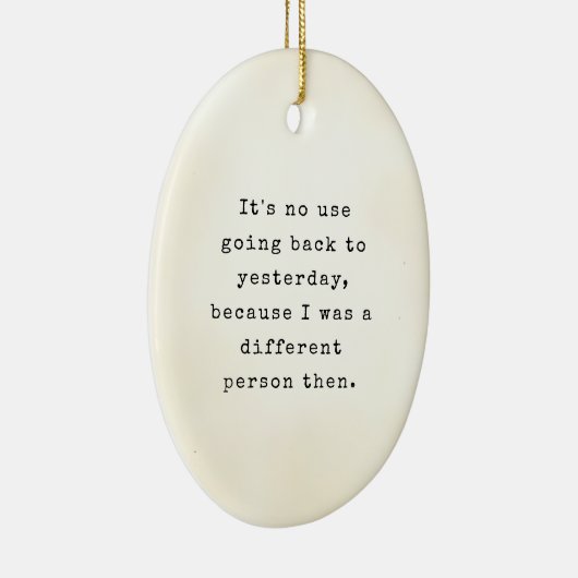 Alice in Wonderland Boekcitaten Keramisch Ornament (Rechts)