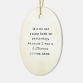 Alice in Wonderland Boekcitaten Keramisch Ornament (Links)