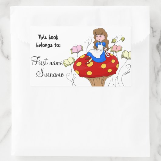 Alice in Wonderland Book Label (Tas)