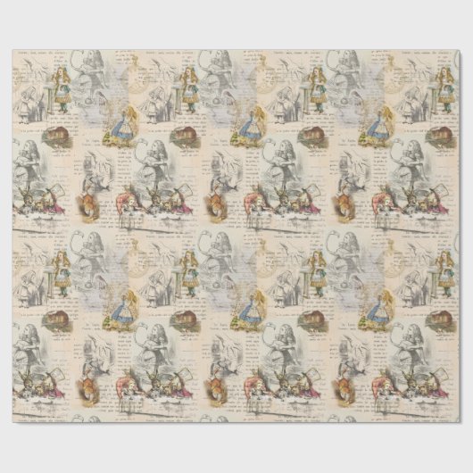 Alice in Wonderland  Book Wrapping Paper Cadeaupapier (Vlak)