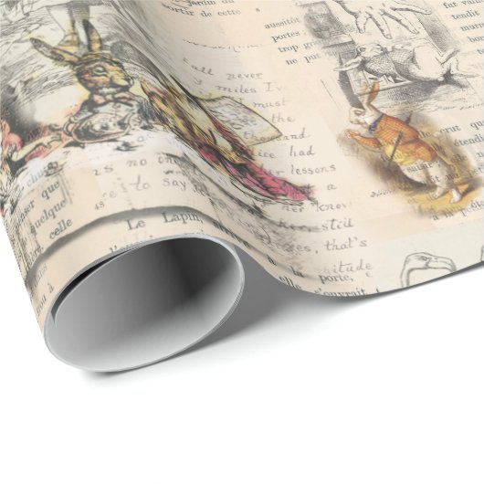 Alice in Wonderland Book Wrapping Paper Cadeaupapier (Rol Hoek)