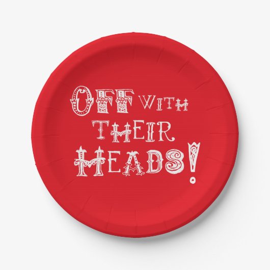 Alice in Wonderland Borden af met hun hoofden Papieren Bordje (Voorkant)