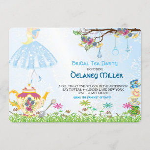 Alice in Wonderland Bridal Shower Kaart