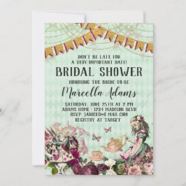 Alice in Wonderland Bridal Shower Kaart