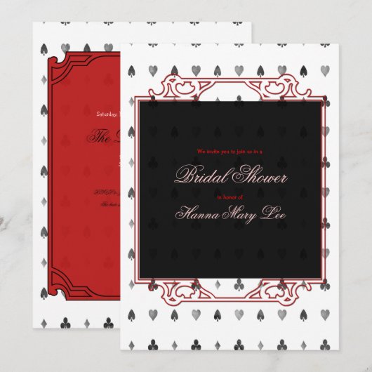 Alice in Wonderland Bridal Shower Kaart (Voorkant / Achterkant)