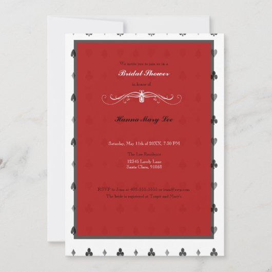 Alice in Wonderland Bridal Shower Kaart (Voorkant)