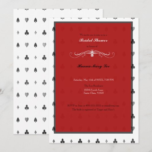 Alice in Wonderland Bridal Shower Kaart (Voorkant / Achterkant)