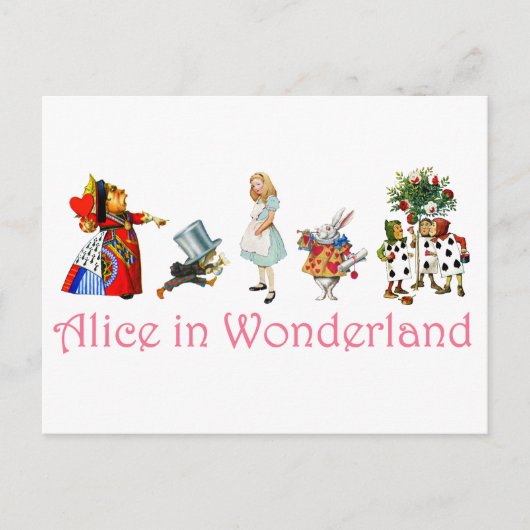 Alice in Wonderland Briefkaart (Voorkant)