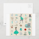 Alice in wonderland briefkaart (Voorkant / Achterkant)