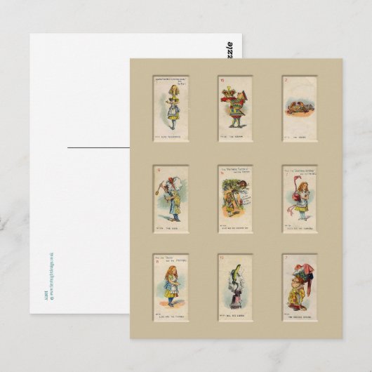 Alice in Wonderland Briefkaart (Voorkant / Achterkant)