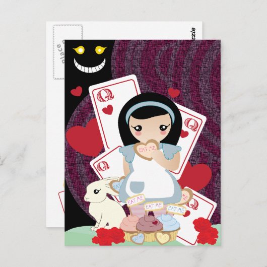 Alice in wonderland briefkaart (Voorkant / Achterkant)