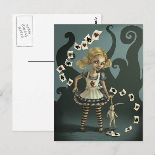 Alice in Wonderland Briefkaart (Voorkant / Achterkant)