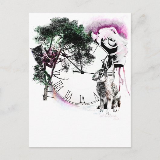 Alice in Wonderland briefkaart (Voorkant)