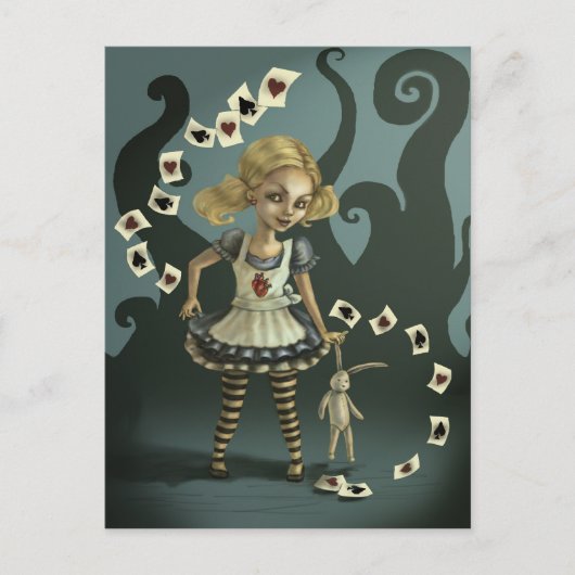 Alice in Wonderland Briefkaart (Voorkant)