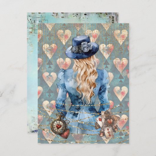 Alice in Wonderland Briefkaart (Voorkant / Achterkant)