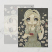 Alice in Wonderland briefkaart schilder rozen rood (Voorkant / Achterkant)