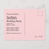 alice in wonderland , briefkaart uitnodiging (Achterkant)