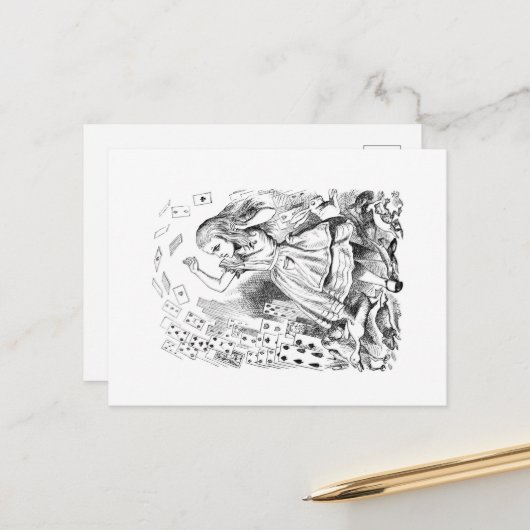 Alice in Wonderland briefkaarten (Voorkant / Achterkant in situ)