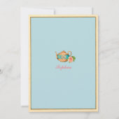 Alice in Wonderland bruidsdouche uitnodiging blauw (Achterkant)