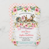 Alice in Wonderland bruidsdouche uitnodiging roze (Voorkant / Achterkant)