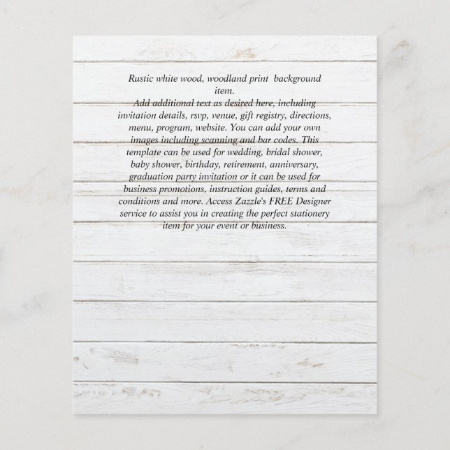 Alice in Wonderland Bruidsuitnodiging Theepartij (Achterkant)