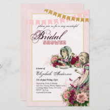 Alice in Wonderland Bruidsuitnodiging Theepartij