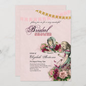 Alice in Wonderland Bruidsuitnodiging Theepartij Kaart (Voorkant / Achterkant)