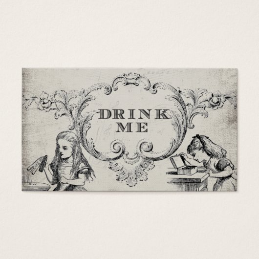  Alice in Wonderland Bruiloft Drink Kaarten Visitekaartje (Voorkant)