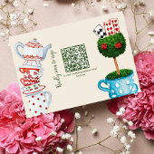 Alice in Wonderland Bruiloft qr code RSVP Kaart