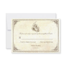 Alice in wonderland bruiloft RSVP-kaarten