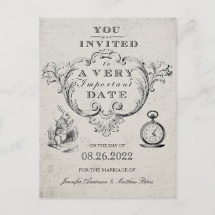 Alice In Wonderland Bruiloft Save the Date Briefkaart