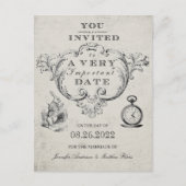 Alice In Wonderland Bruiloft Save the Date Briefkaart (Voorkant)