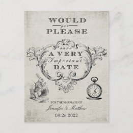  Alice In Wonderland Bruiloft Save the Date Briefkaart