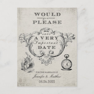  Alice In Wonderland Bruiloft Save the Date Briefkaart